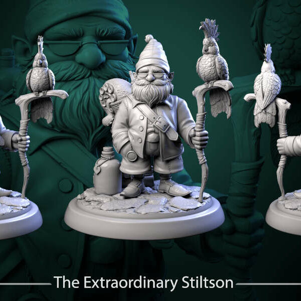 The Extraordinary Stiltson-statue-75mm-figurines-fantasy-tabletop-RPG-3D-miniatures-white-werewolf-tavern